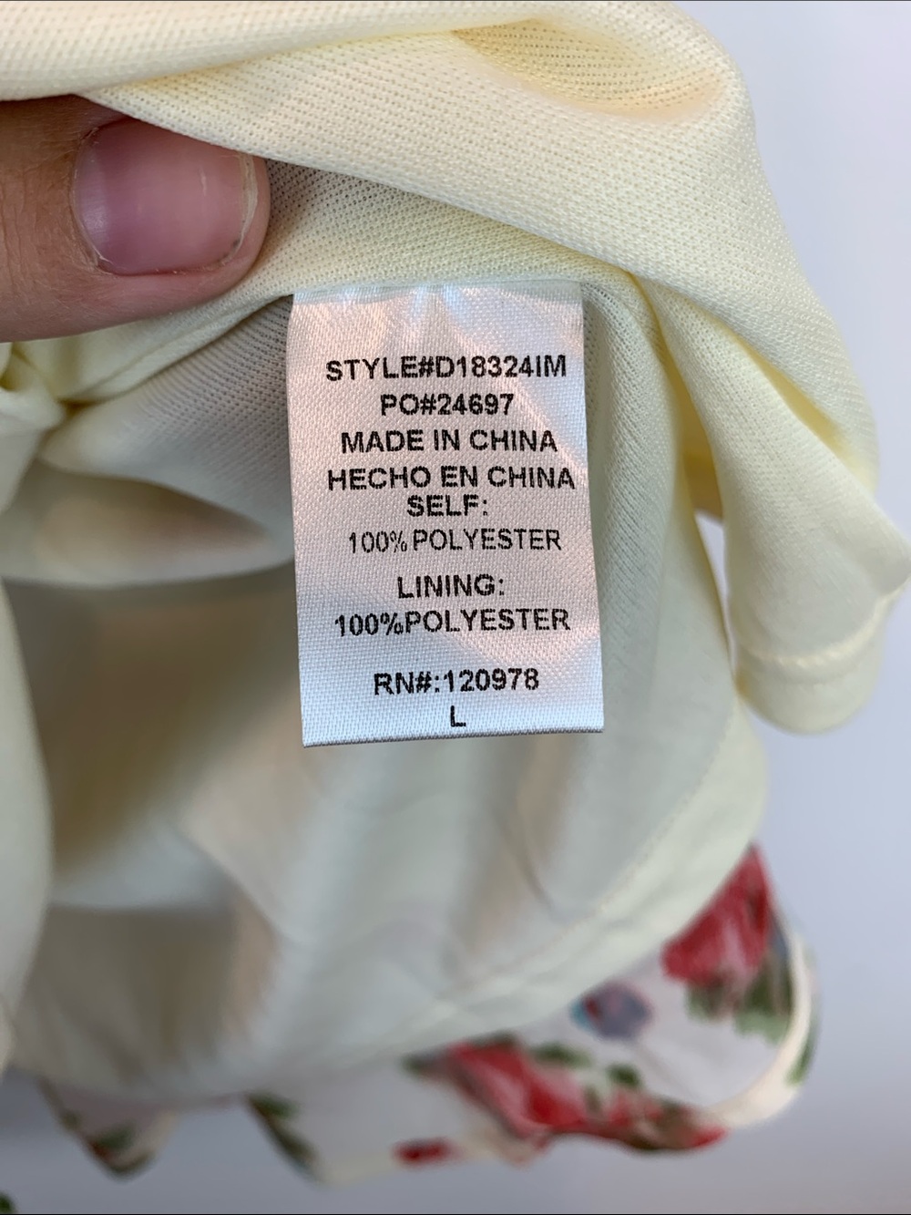 White floral smocked mini dress sz L summer wedding guest bridal shower feminine - Picture 7 of 7